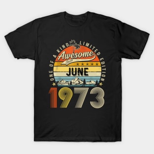 Awesome Since June 1973 Vintage 50th Birthday T-Shirt